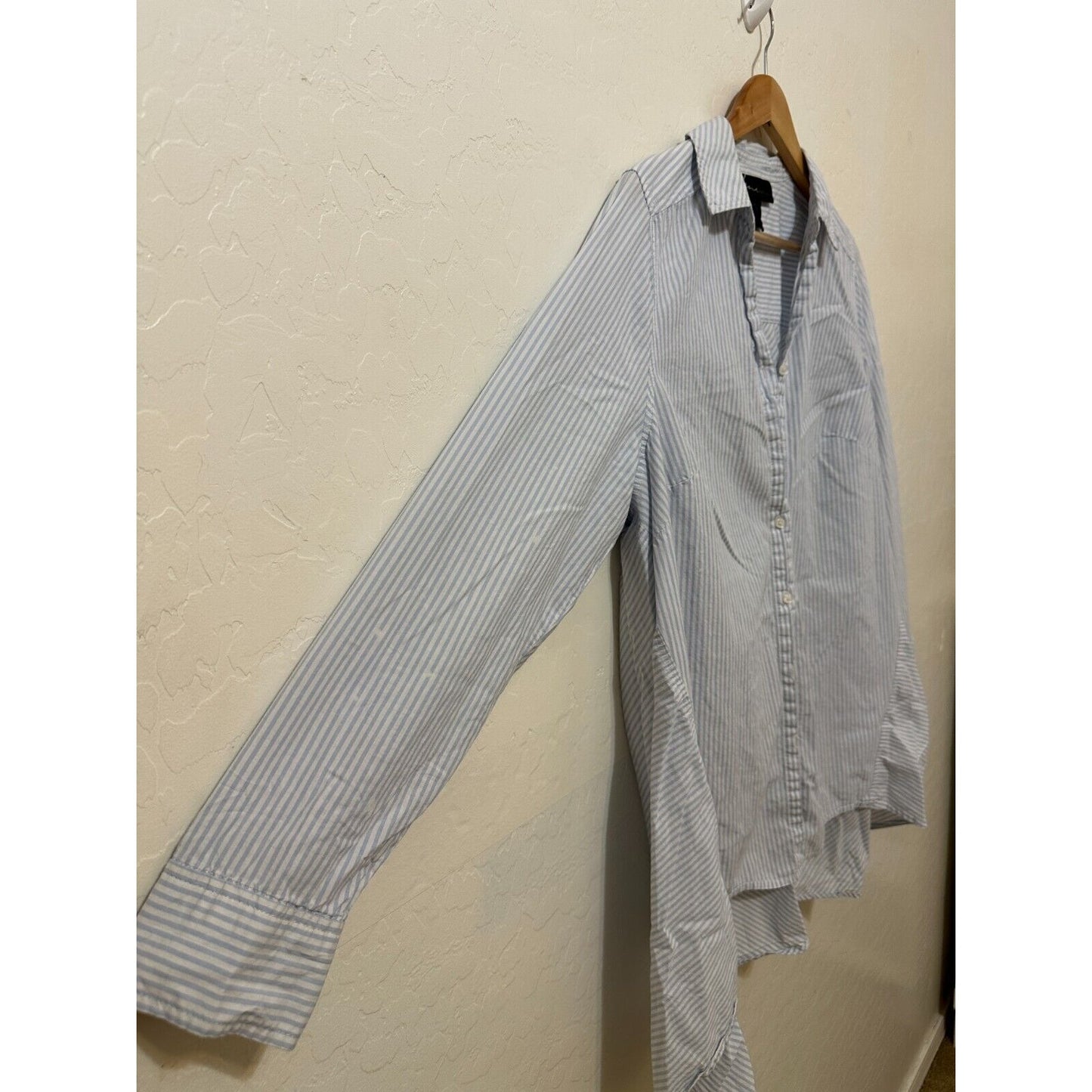 Lane Bryant Womans Button Up High Low Top Size 14/16 Nautical Beachy Minimal