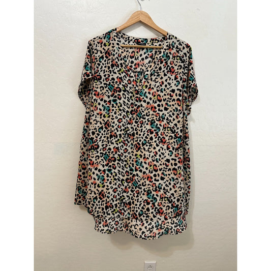 Torrid Womans Animal Print Top Size 2X Office Travel Career Casual Western Beach