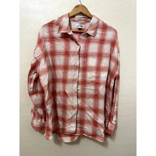 Old Navy Womans Boyfriend Button Up Top Size XL Cowboy Western Ranch Rodeo