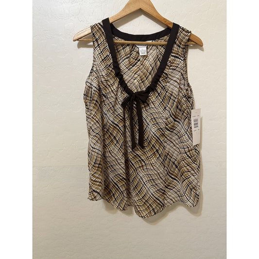 Vintage Y2K Allison Taylor Womans Tank Top Size L Boho Western Festival 90s Bow