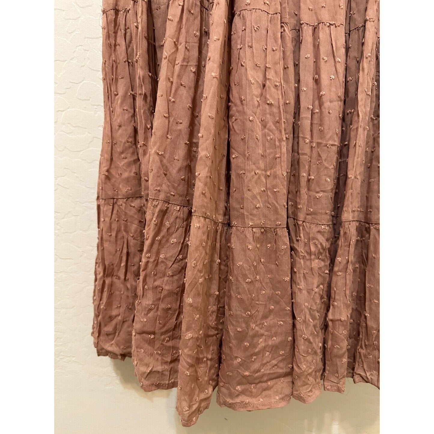 Boho Western Tiered Womans Midi Dress Size XL Smocked Hippie Festival Beachy