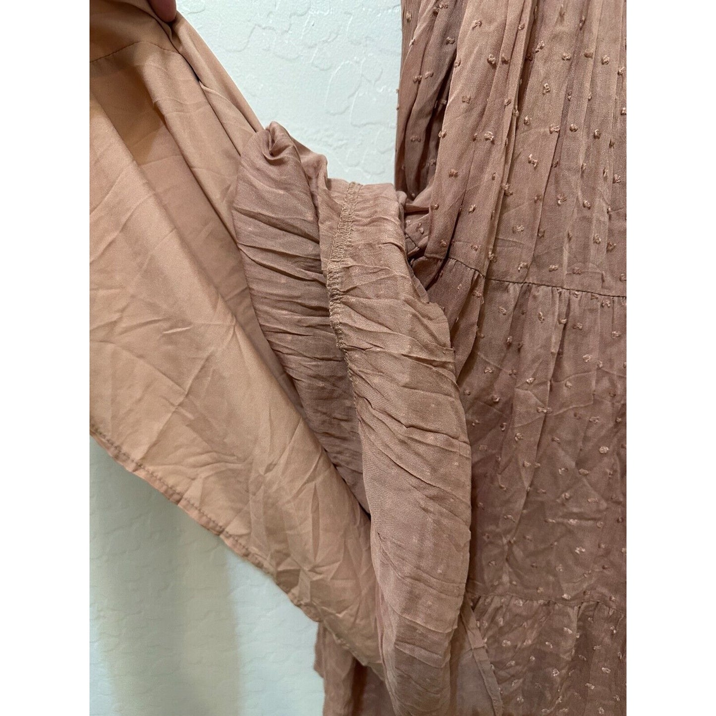Boho Western Tiered Womans Midi Dress Size XL Smocked Hippie Festival Beachy
