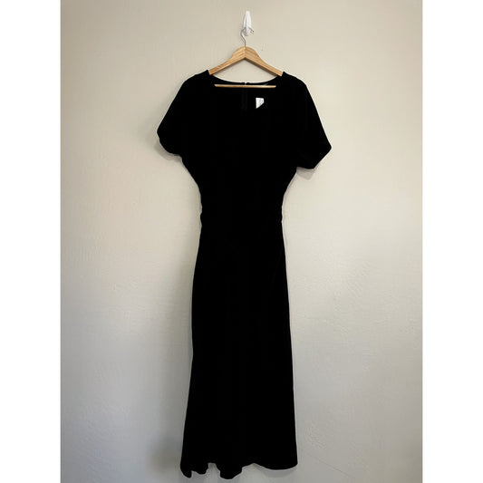 Lane Bryant Women Short Sleeve Wide Leg Jumpsuit Size 20 Black Round Neck NWT