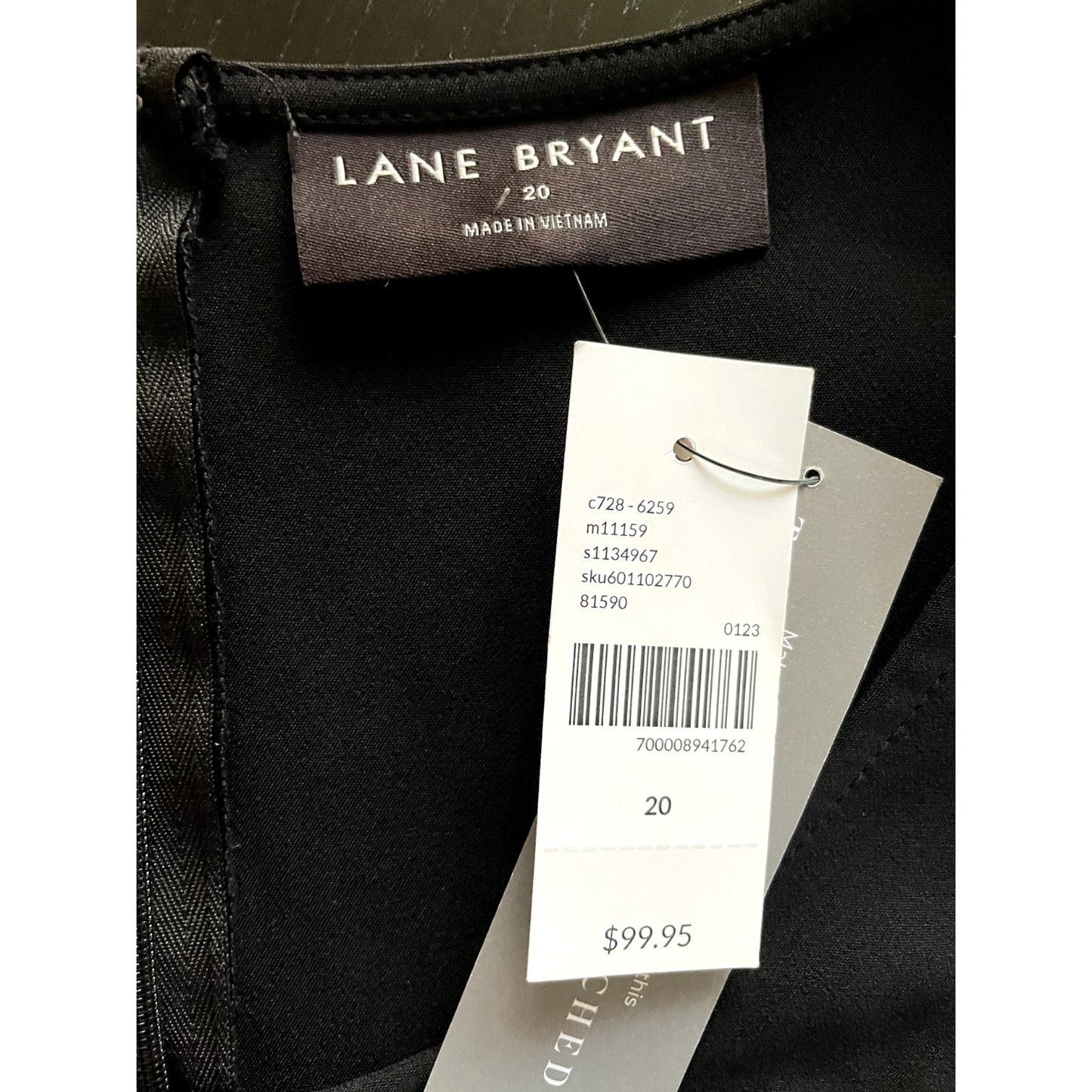 Lane Bryant Women Short Sleeve Wide Leg Jumpsuit Size 20 Black Round Neck NWT