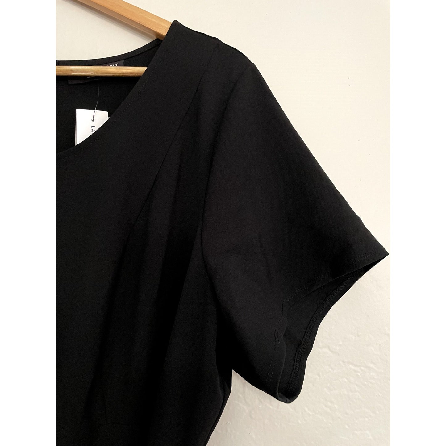 Lane Bryant Women Short Sleeve Wide Leg Jumpsuit Size 20 Black Round Neck NWT