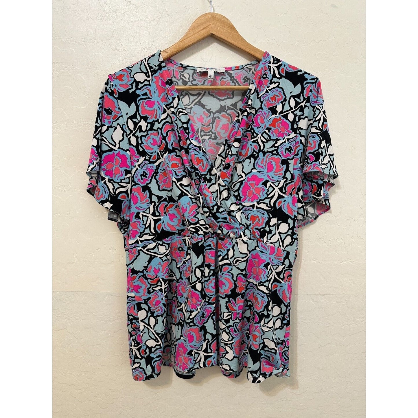 Y2K Babydoll Chaus New York Womans Floral Top Size XL Fairy 90s Spring Easter