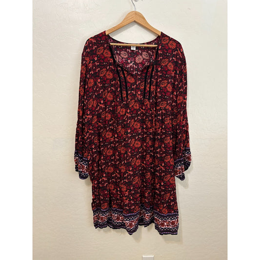 Old Navy Womans Dress Size 2X Boho Western Festival Peasant Floral Cottagecore