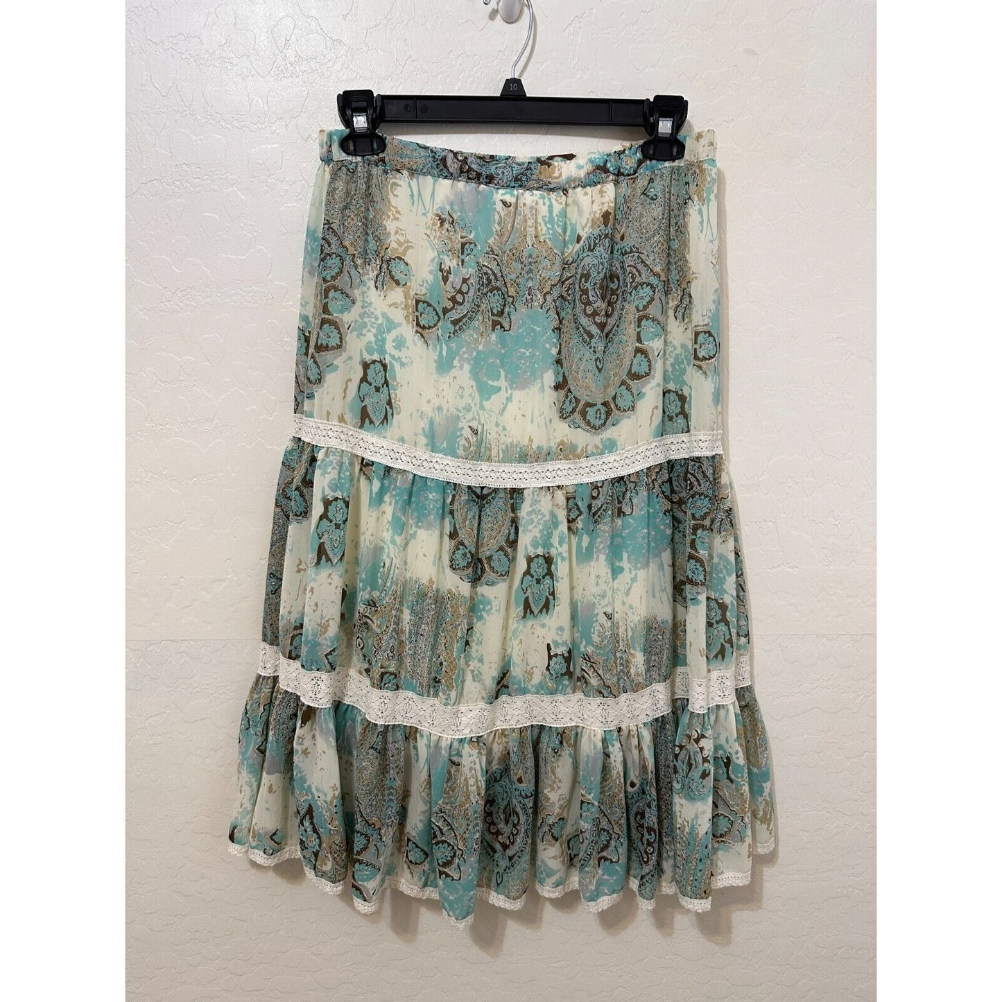 Vintage Y2K APT. 9 Womans Tiered Midi Skirt Size M Boho Festival Western Hippie