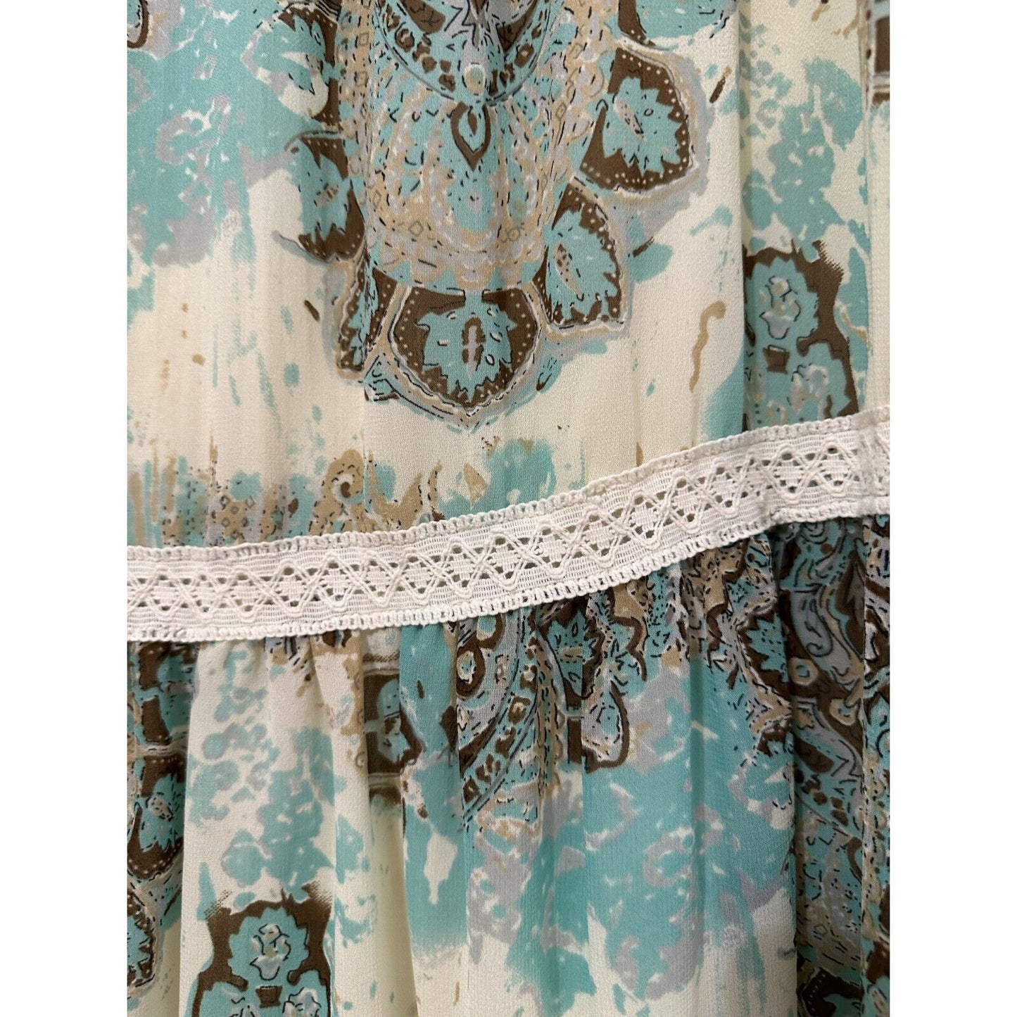 Vintage Y2K APT. 9 Womans Tiered Midi Skirt Size M Boho Festival Western Hippie