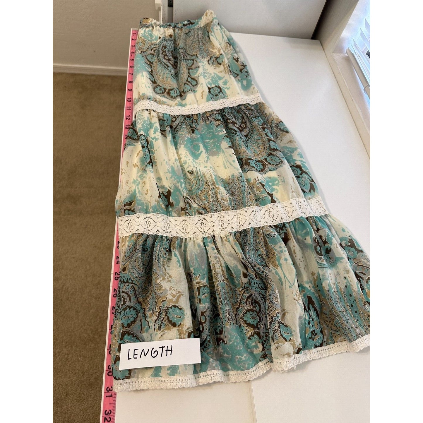 Vintage Y2K APT. 9 Womans Tiered Midi Skirt Size M Boho Festival Western Hippie